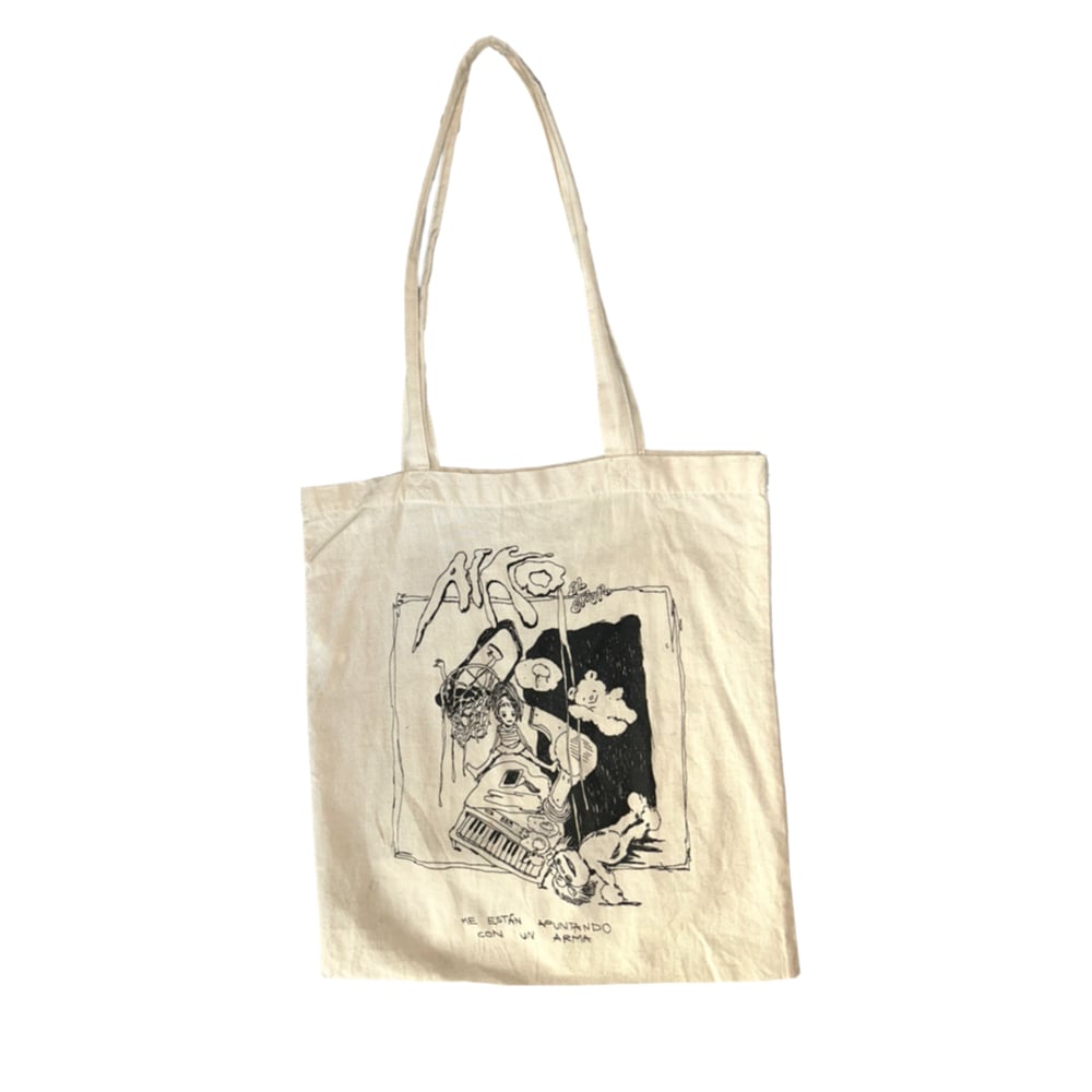Image of Tote MEACUA | color hueso + tinta negra