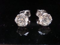 Image 2 of 18CT 2.00CT G COLOUR OLD BRILLIANT CUT DIAMOND STUD EARRINGS FOR PIERCED EARS