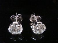 Image 4 of 18CT 2.00CT G COLOUR OLD BRILLIANT CUT DIAMOND STUD EARRINGS FOR PIERCED EARS