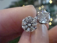 Image 6 of 18CT 2.00CT G COLOUR OLD BRILLIANT CUT DIAMOND STUD EARRINGS FOR PIERCED EARS
