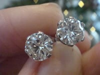 Image 1 of 18CT 2.00CT G COLOUR OLD BRILLIANT CUT DIAMOND STUD EARRINGS FOR PIERCED EARS