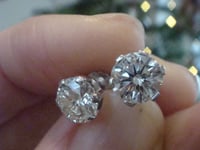 Image 7 of 18CT 2.00CT G COLOUR OLD BRILLIANT CUT DIAMOND STUD EARRINGS FOR PIERCED EARS