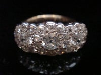 Image 3 of EDWARDIAN 18CT YELLOW GOLD PLATINUM NATURAL OLD CUT DIAMOND 2.10CT CLUSTER RING