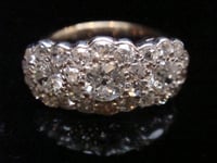 Image 1 of EDWARDIAN 18CT YELLOW GOLD PLATINUM NATURAL OLD CUT DIAMOND 2.10CT CLUSTER RING