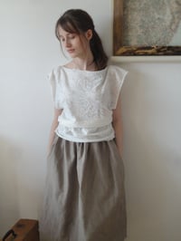 Image 1 of floral cotton-silk jersey TOP // sleeveless, raw cut