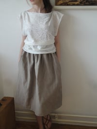 Image 2 of linen-silk SKIRT // with elastic waist, with pockets, available in two colors