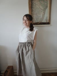 Image 1 of linen-silk SKIRT // with elastic waist, with pockets, available in two colors
