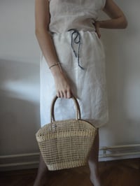 Image 3 of light vegan silk (ramie) SKIRT // with crochet belt