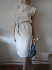 Image 2 of light vegan silk (ramie) SKIRT // with crochet belt