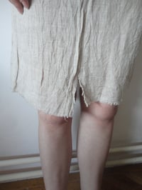 Image 2 of light linen gauze SKIRT // with crochet belt and raw edge