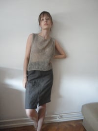 Image 2 of hand-knitted linen TOP // sleeveless, available in various colors / sizes