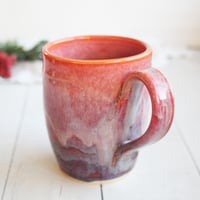 Image 5 of Bright Orange and Blue Purple Handmade Pottery Mug, 14 Ounce, Made in USA