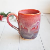 Image 2 of Bright Orange and Blue Purple Handmade Pottery Mug, 14 Ounce, Made in USA