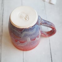 Image 11 of Bright Orange and Blue Purple Handmade Pottery Mug, 14 Ounce, Made in USA