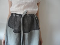 Image 1 of heavy linen SKIRT // with belt and knitted detail