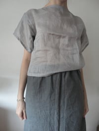 Image 1 of vegan silk (ramie) TOP // short sleeve, boat neck
