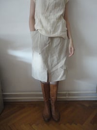 Image 3 of raw cotton gauze TOP // boat neck, sleeveless