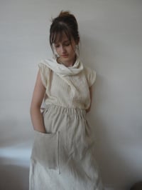 Image 4 of raw cotton gauze TOP // boat neck, sleeveless