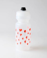 Image 1 of FINGERSCROSSED red Hearts Bidon transclear