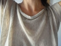 Image 2 of linen jersey TOP // sleeveless, boat neck, raw edges