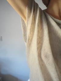 Image 4 of linen jersey TOP // sleeveless, boat neck, raw edges