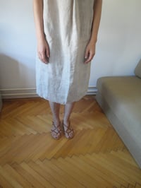 Image 3 of linen gauze DRESS // with straps and raw edge
