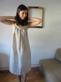 Image 4 of linen gauze DRESS // with straps and raw edge