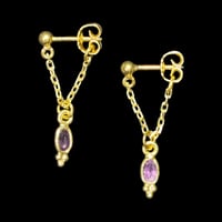 CHAÎNE Earring - U Chain + Amethyst
