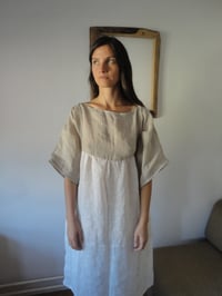 Image 5 of linen gauze DRESS // with short sleeves