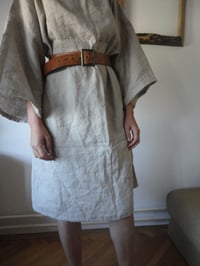 Image 1 of soft linen DRESS // with wide sleeves, boat neck