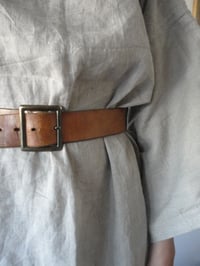 Image 3 of soft linen DRESS // with wide sleeves, boat neck