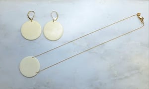 Image of Clandestine - Collier et Boucles Full Moon / Os Blanc