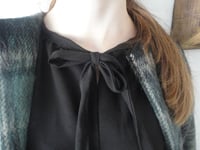 Image 5 of wool-silk chiffon DRESS // long sleeves with ties and belt