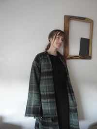 Image 3 of wool mohair COAT // long, with belt and pockets