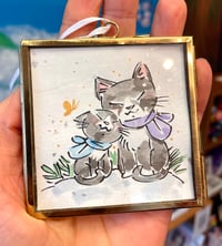 'Cat Love' Framed Ornament Painting