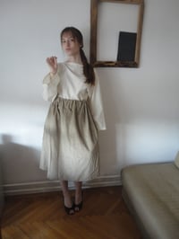 Image 2 of wool crepe TOP // boat neck, long sleeves