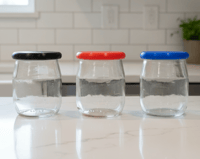 6-Pack Reusable Lids for Petit Pot French Dessert 3.5 oz. Glass Jars | Storage Up-cycling