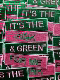 Image 1 of AKA pink and green iron on patch