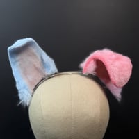 Image 2 of Light Blue and Pink Puppy Ears Headband
