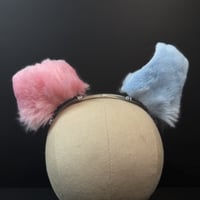 Image 3 of Light Blue and Pink Puppy Ears Headband