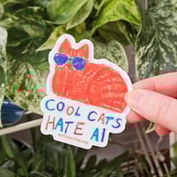 Cool Cats Hate AI Sticker