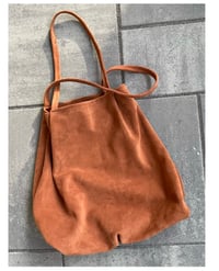 Image 3 of suede pleated tote