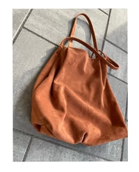 Image 1 of suede pleated tote