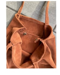 Image 4 of suede pleated tote