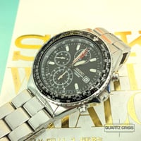 Image 1 of 2011 Seiko Flightmaster SND253 Black Quartz Chronograph (7t92-0CF0)