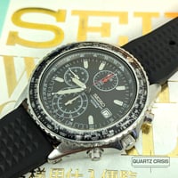 Image 1 of 2008 Seiko Flightmaster SND253 Black Quartz Chronograph (7t92-0CF0)