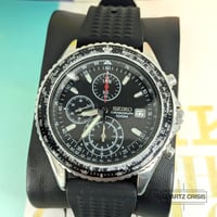 Image 3 of 2008 Seiko Flightmaster SND253 Black Quartz Chronograph (7t92-0CF0)