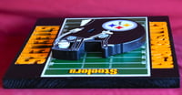 Image 8 of Pittsburgh Steelers Hand Crafted NFL 3D Wooden Team Helmet Wall Hanging Artwork.