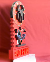 Image 3 of Spider-Man Hand Crafted 3D Wooden Diorama Wall Décor
