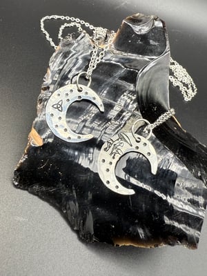 Stamped Moon Pendants